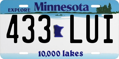MN license plate 433LUI