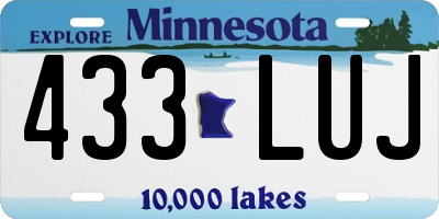 MN license plate 433LUJ