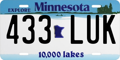 MN license plate 433LUK