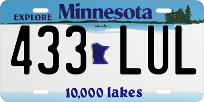 MN license plate 433LUL