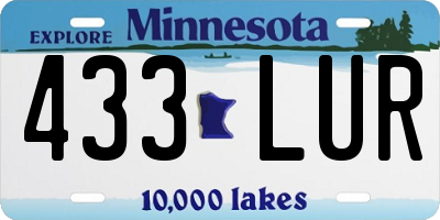 MN license plate 433LUR