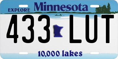 MN license plate 433LUT