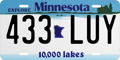 MN license plate 433LUY