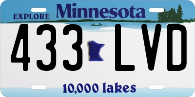 MN license plate 433LVD