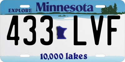 MN license plate 433LVF