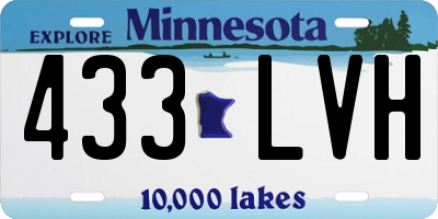 MN license plate 433LVH