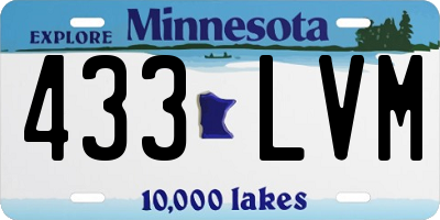 MN license plate 433LVM