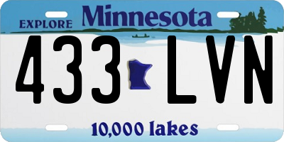 MN license plate 433LVN