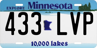 MN license plate 433LVP