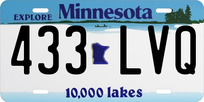 MN license plate 433LVQ