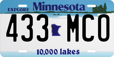 MN license plate 433MCO