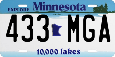 MN license plate 433MGA
