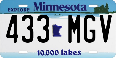 MN license plate 433MGV