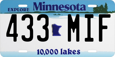 MN license plate 433MIF