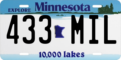 MN license plate 433MIL