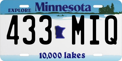 MN license plate 433MIQ