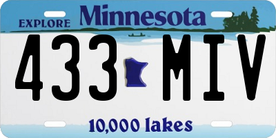 MN license plate 433MIV
