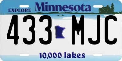 MN license plate 433MJC