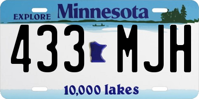 MN license plate 433MJH