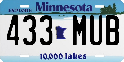 MN license plate 433MUB