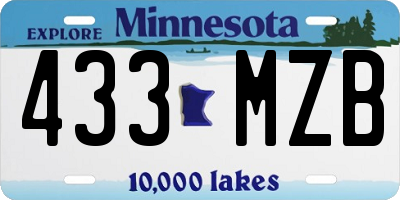 MN license plate 433MZB