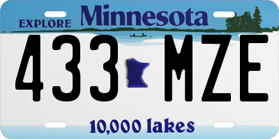 MN license plate 433MZE