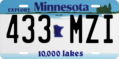MN license plate 433MZI