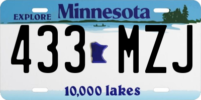 MN license plate 433MZJ