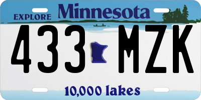 MN license plate 433MZK