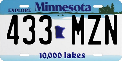 MN license plate 433MZN