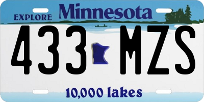 MN license plate 433MZS