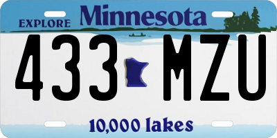 MN license plate 433MZU