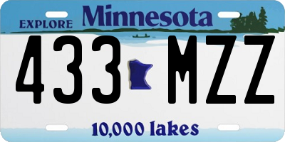 MN license plate 433MZZ