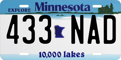 MN license plate 433NAD