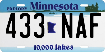 MN license plate 433NAF