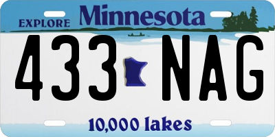 MN license plate 433NAG