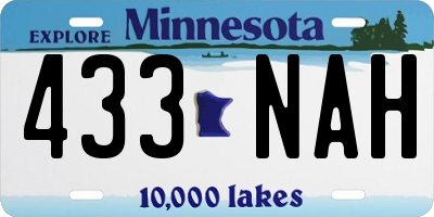 MN license plate 433NAH