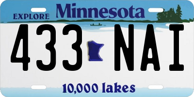 MN license plate 433NAI