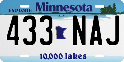 MN license plate 433NAJ