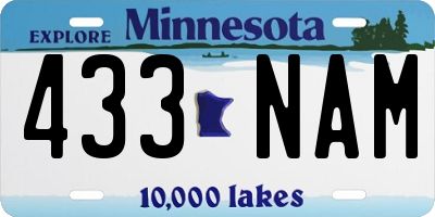 MN license plate 433NAM