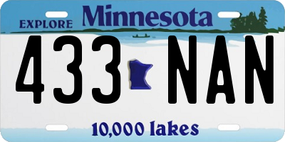 MN license plate 433NAN