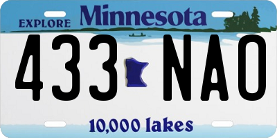 MN license plate 433NAO