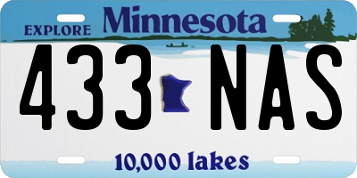 MN license plate 433NAS