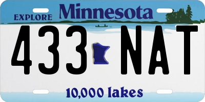 MN license plate 433NAT