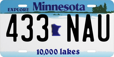 MN license plate 433NAU