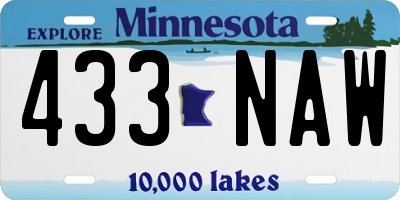 MN license plate 433NAW