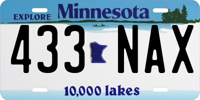 MN license plate 433NAX