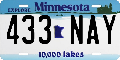 MN license plate 433NAY
