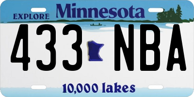 MN license plate 433NBA