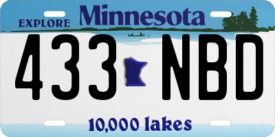 MN license plate 433NBD